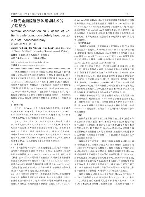 2例完全腹腔镜胰体尾切除术的护理配合