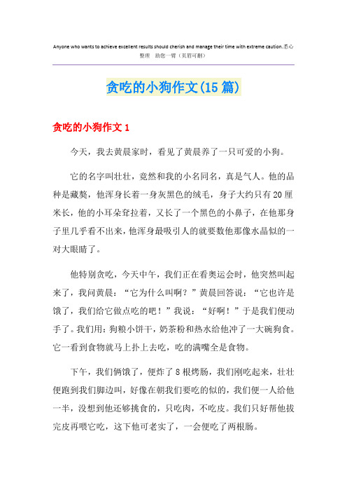 贪吃的小狗作文(15篇)