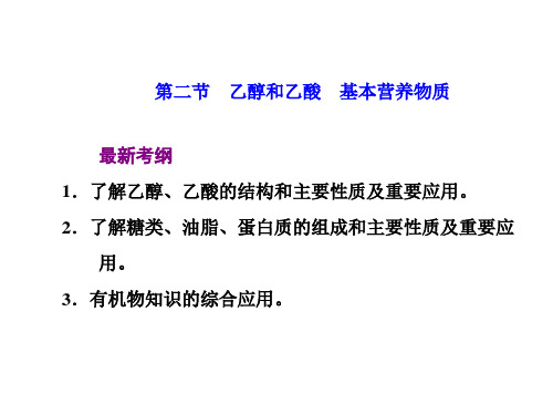 2021版高考人教版化学一轮复习课件：第七章 第二节 乙醇和乙酸 基本营养物质 49PPT  (1)