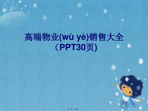 高端物业销售大全(PPT30页)