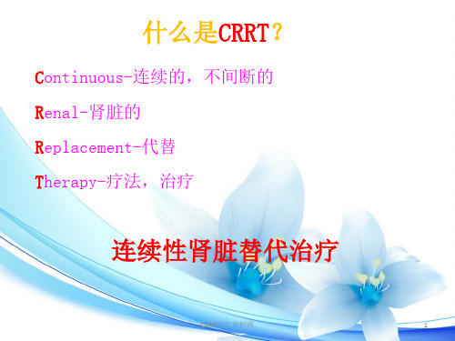 CRRT治疗和护理培训课件