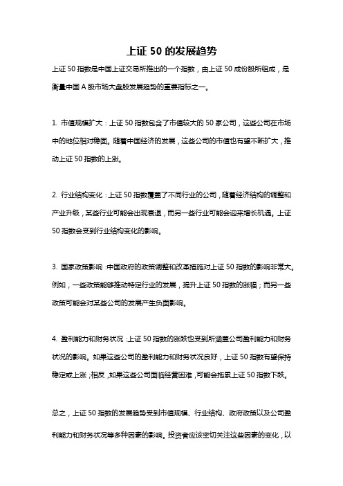 上证50的发展趋势