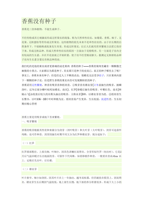 香蕉没有种子