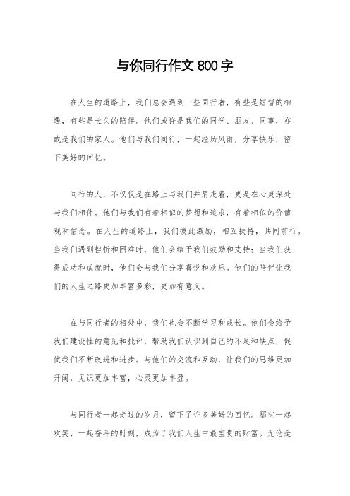 与你同行作文800字