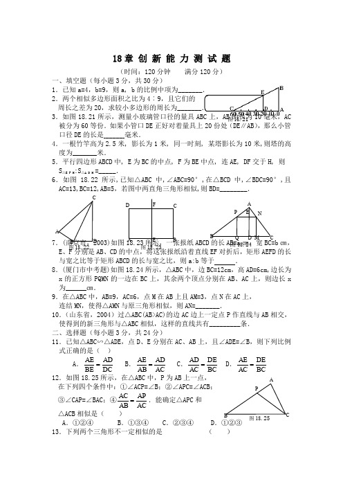 (华东师大版八年级下)图形的相似 测试 (6)