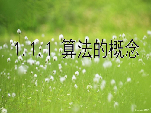 高中数学课件 必修3第一章 算法初步 1.1《算法的概念》
