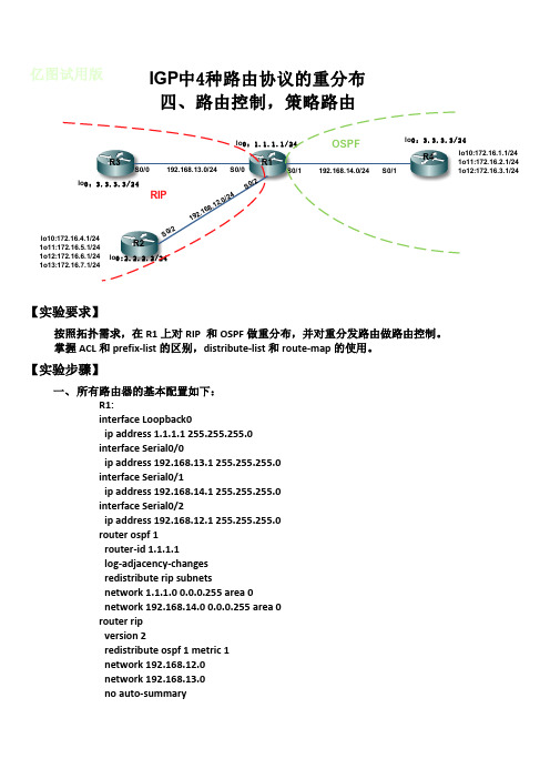 重分布四之路由控制和策略路由
