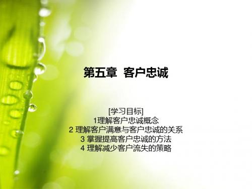 第五章  客户忠诚