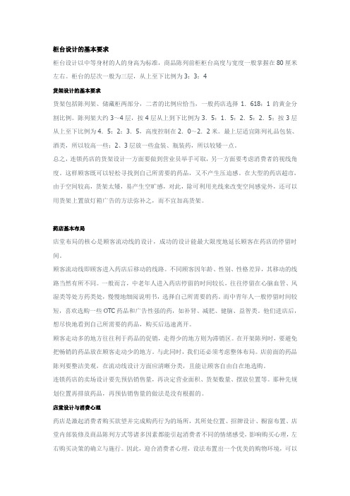 药店柜台设计的基本要求：有图
