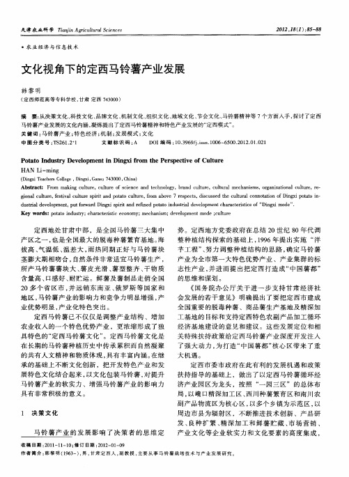 文化视角下的定西马铃薯产业发展