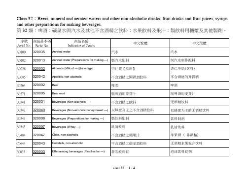 尼斯分类30 32类细目