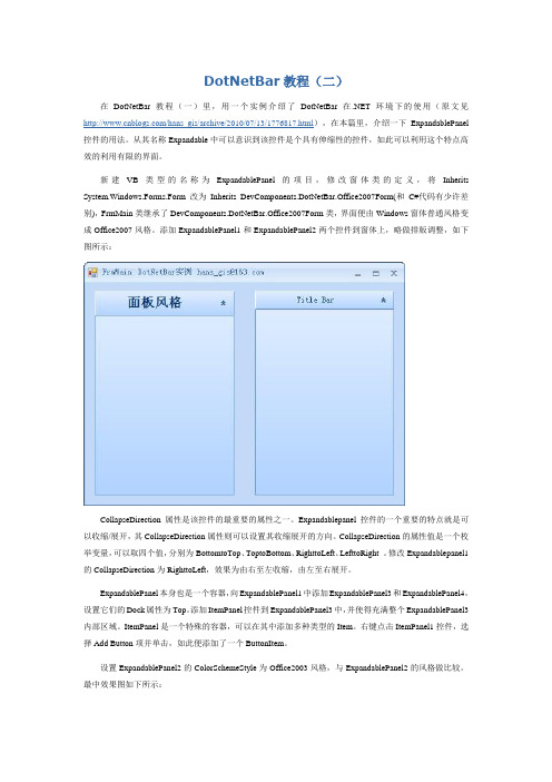 DotNetBar教程(二)