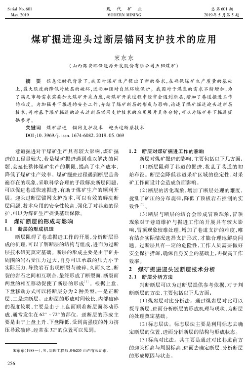 煤矿掘进迎头过断层锚网支护技术的应用