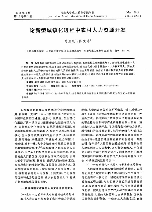 论新型城镇化进程中农村人力资源开发