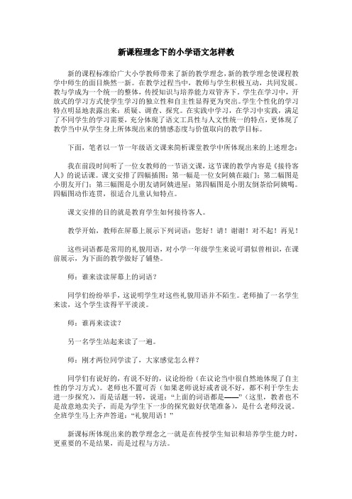 新课程理念下的小学语文怎样教
