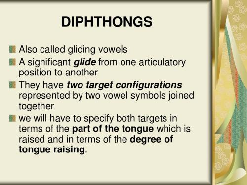 DIPHTHONGS
