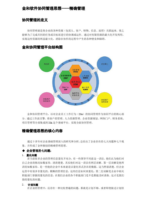 金和协同管理软件思想