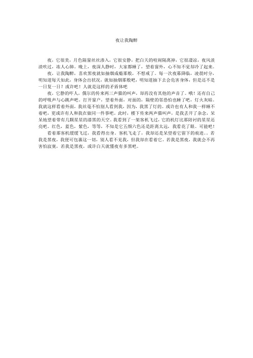 夜让我陶醉
