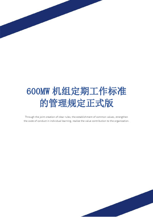 600MW机组定期工作标准的管理规定正式版