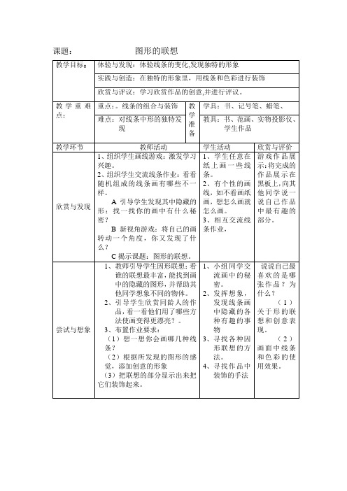 小学美术小学二年级美术第三册《图形的联想》