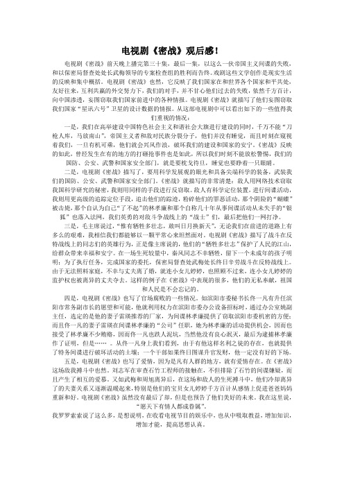 密战观后感