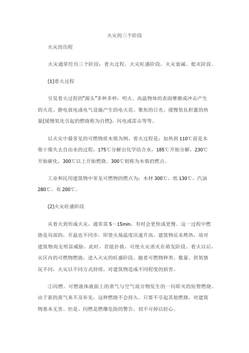 火灾的三个阶段