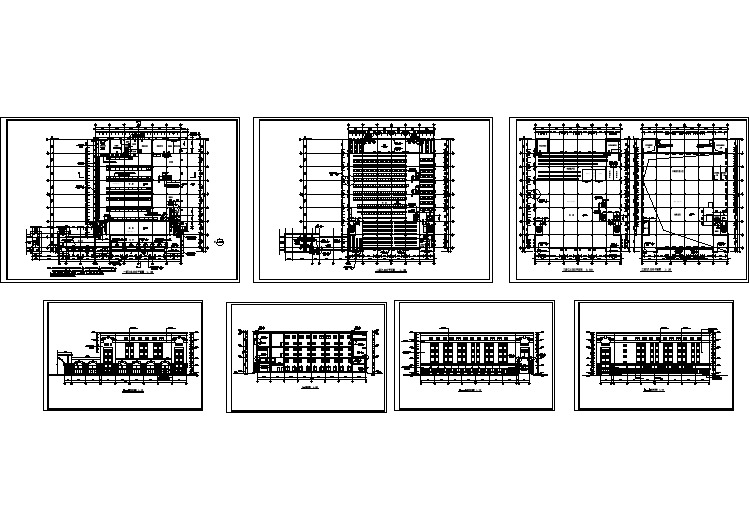 某城市小型厂房建筑平立剖面设计图