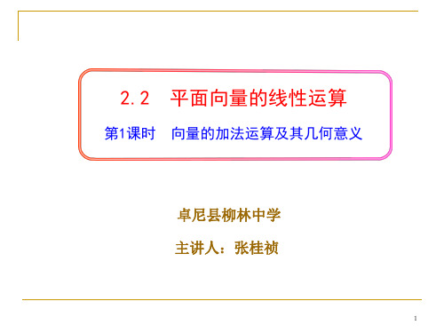 人教版高一年级第二章第二节 2.2.1   向量加法运算及其几何意义 课件(共24张PPT)