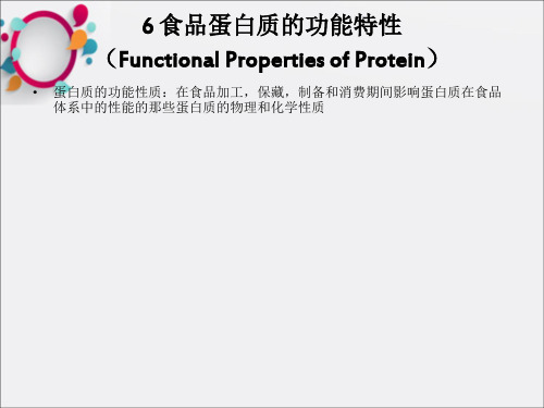 食品蛋白质的功能性质