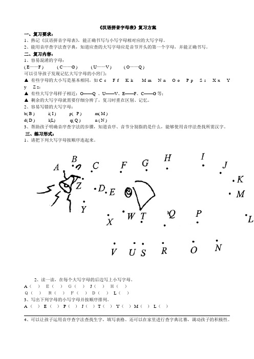 汉语拼音字复习方案