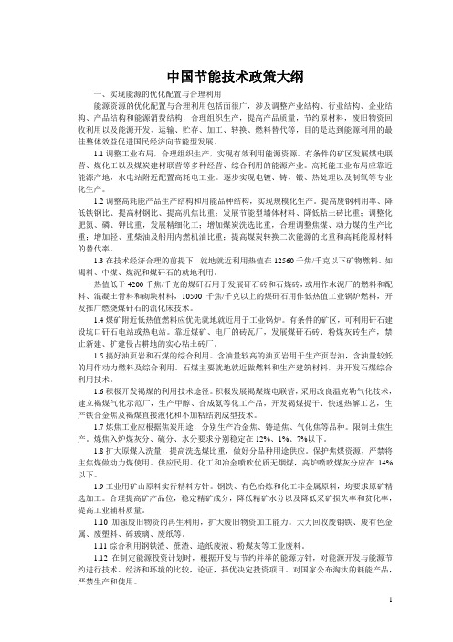 中国节能技术政策大纲(2006年)