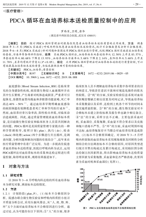 pdca循环在血培养标本送检质量控制中的应用