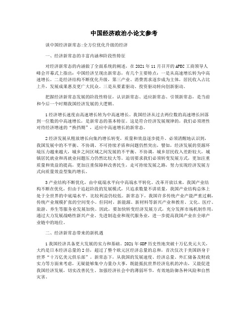 中国经济政治小论文参考