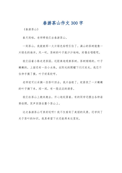 春游茶山作文300字