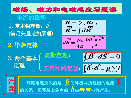 磁场、磁力和电磁感应习题课