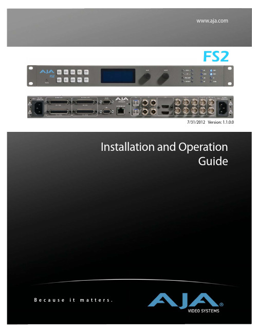 AJA FS2 Installation and Operation Guide