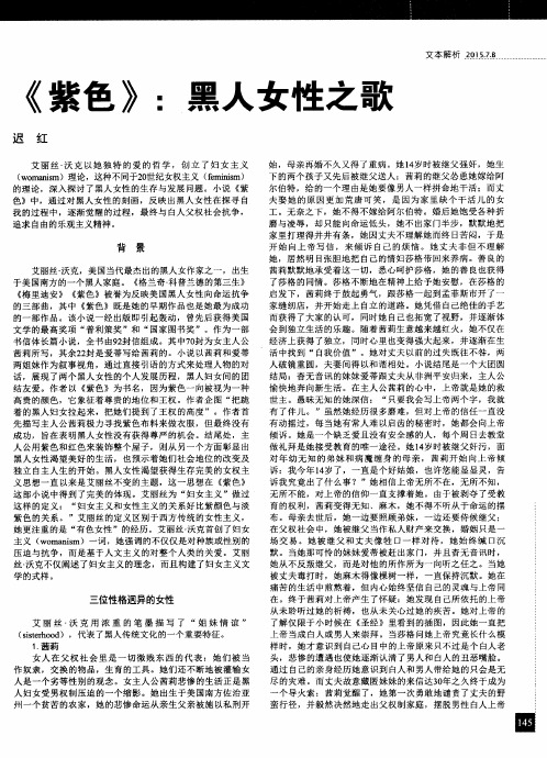 《紫色》：黑人女性之歌