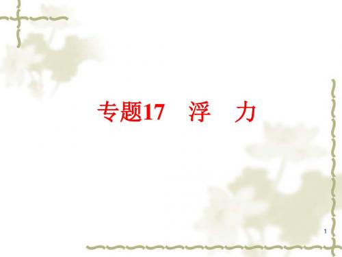 沪科版物理中考科学总复习：专题17《浮力》ppt课件.ppt