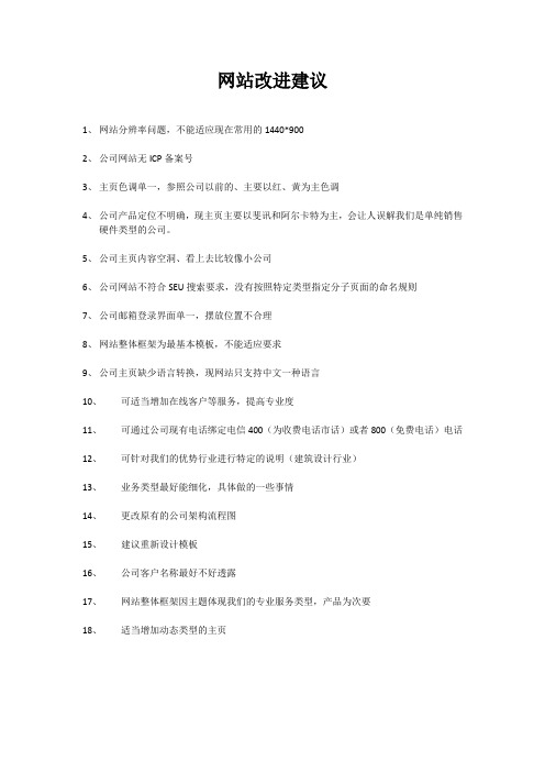 网站改进建议