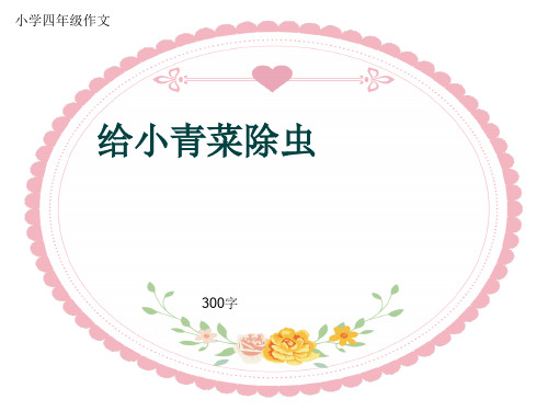 小学四年级作文《给小青菜除虫》300字
