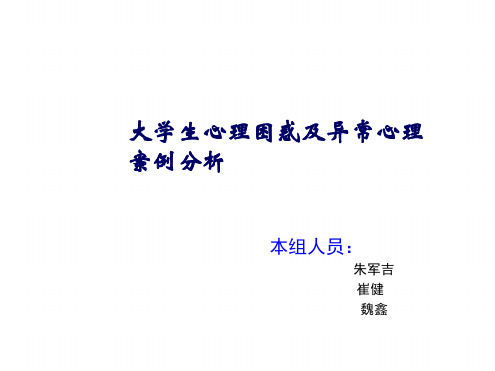 大学生心理困惑和异常心理案例分析报告