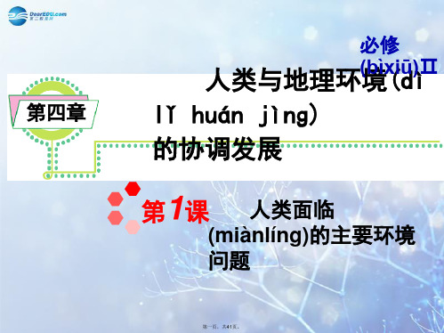 高考地理一轮总复习 第4章 第1课 人类面临的主要环境问题课件 新人教版必修2