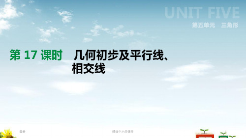 精选-中考数学总复习第五单元三角形第17课时几何初步及平行线相交线课件