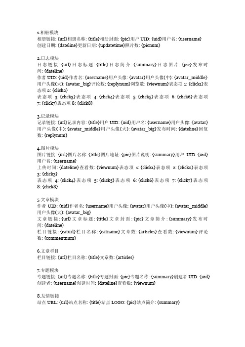 DISCUZ模块参数