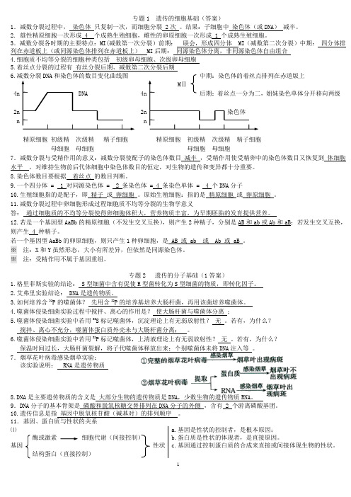 生物必修2知识点(打印)