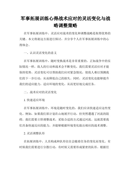 军事拓展训练心得战术应对的灵活变化与战略调整策略