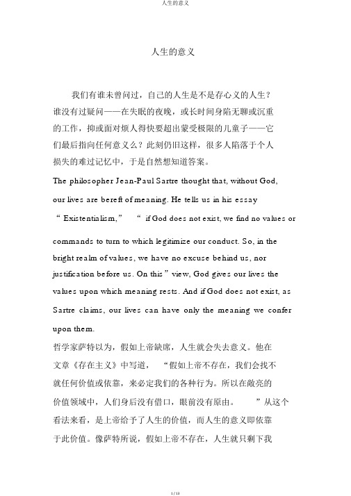 人生的意义
