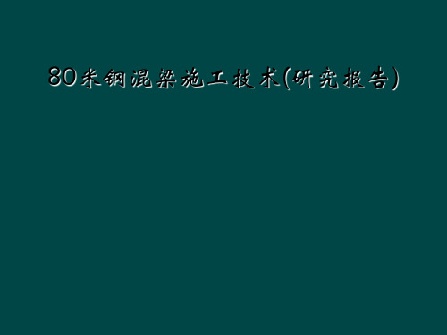80米钢混梁施工技术(研究报告)