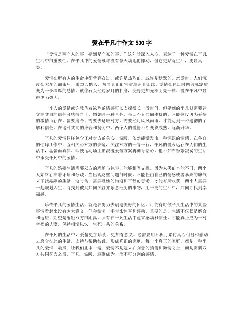 爱在平凡中作文500字