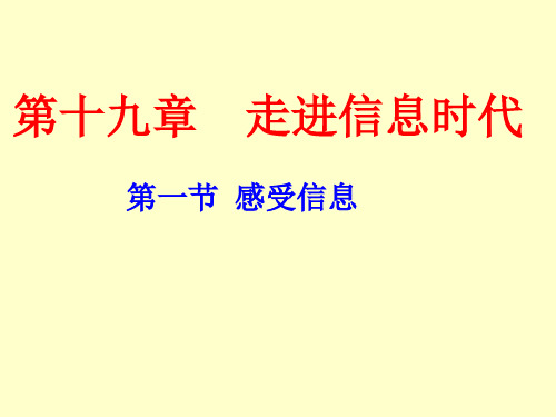 第一节  感受信息